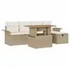 Image de Vidaxl ensemble de canapé de jardin 6 pcs beige polyrotin