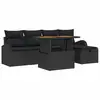 Image de Vidaxl ensemble de canapé de jardin 6 pcs noir polyrotin