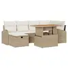 Image de Vidaxl ensemble de canapé de jardin 7 pcs beige polyrotin