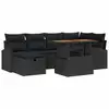 Image de Vidaxl ensemble de canapé de jardin 7 pcs noir polyrotin