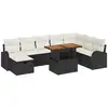 Image de Vidaxl ensemble de canapé de jardin avec coussin 9 pcs noir polyrotin