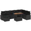 Image de Vidaxl ensemble de canapé de jardin 9 pcs noir polyrotin