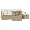 Image de Vidaxl ensemble de canapé de jardin 6 pcs beige polyrotin