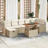 Image de vidaXL Ensemble de canapé de jardin 8 pcs Beige polyrotin 3361365
