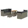 Image de Vidaxl ensemble de canapé de jardin 9 pcs gris polyrotin