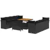 Image de Vidaxl ensemble de canapé de jardin 11 pcs noir polyrotin