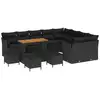 Image de Vidaxl ensemble de canapé de jardin 13 pcs noir polyrotin