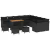 Image de Vidaxl ensemble de canapé de jardin 14 pcs noir polyrotin