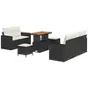 Image de Vidaxl ensemble de canapé de jardin avec coussin 8 pcs noir polyrotin