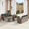 Image de vidaXL Ensemble de canapé de jardin 9 pcs Gris polyrotin 3361573
