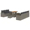 Image de Vidaxl ensemble de canapé de jardin avec coussin 10 pcs gris polyrotin