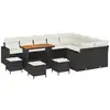 Image de Vidaxl ensemble de canapé de jardin 13 pcs noir polyrotin
