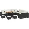Image de Vidaxl ensemble de canapé de jardin 14 pcs noir polyrotin