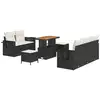 Image de Vidaxl ensemble de canapé de jardin avec coussin 8 pcs noir polyrotin