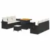 Image de Vidaxl ensemble de canapé de jardin avec coussin 9 pcs noir polyrotin