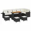 Image de Vidaxl ensemble de canapé de jardin 10 pcs noir polyrotin