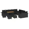 Image de Vidaxl ensemble de canapé de jardin 14 pcs noir polyrotin