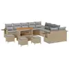 Image de Vidaxl ensemble de canapé de jardin 14 pcs beige polyrotin
