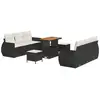 Image de Vidaxl ensemble de canapé de jardin avec coussin 9 pcs noir polyrotin