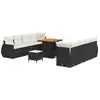 Image de Vidaxl ensemble de canapé de jardin avec coussin 11 pcs noir polyrotin