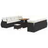 Image de Vidaxl ensemble de canapé de jardin avec coussin 11 pcs noir polyrotin