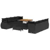 Image de Vidaxl ensemble de canapé de jardin avec coussin 11 pcs noir polyrotin