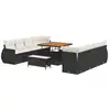 Image de Vidaxl ensemble de canapé de jardin avec coussin 11 pcs noir polyrotin