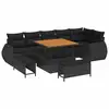 Image de Vidaxl ensemble de canapé de jardin 9 pcs noir polyrotin