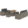 Image de Vidaxl ensemble de canapé de jardin 8 pièces avec coussins gris poly rattan acacia