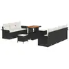 Image de Vidaxl ensemble de canapé de jardin avec coussin 10 pcs noir polyrotin