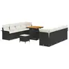 Image de Vidaxl ensemble de canapé de jardin avec coussin 11 pcs noir polyrotin