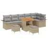 Image de Vidaxl ensemble de canapé de jardin avec coussin 9 pcs beige polyrotin