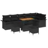 Image de Vidaxl ensemble de canapé de jardin avec coussin 9 pcs noir polyrotin