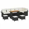 Image de Vidaxl ensemble de canapé de jardin avec coussin 10 pcs noir polyrotin