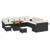 Image de Vidaxl ensemble de canapé de jardin avec coussin 13 pcs noir polyrotin