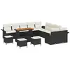 Image de Vidaxl ensemble de canapé de jardin avec coussin 14 pcs noir polyrotin