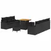 Image de Vidaxl ensemble de canapé de jardin avec coussin 10 pcs noir polyrotin