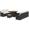 Image de Vidaxl ensemble de canapé de jardin avec coussin 10 pcs noir polyrotin
