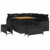 Image de Vidaxl ensemble de canapé de jardin avec coussin 8 pcs noir polyrotin