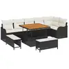 Image de Vidaxl ensemble de canapé de jardin avec coussin 9 pcs noir polyrotin