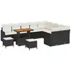 Image de Vidaxl ensemble de canapé de jardin avec coussin 12 pcs noir polyrotin