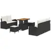 Image de Vidaxl ensemble de canapé de jardin avec coussin 8 pcs noir polyrotin