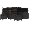 Image de Vidaxl ensemble de canapé de jardin avec coussin 8 pcs noir polyrotin