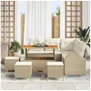 Image de Vidaxl ensemble de canapé de jardin avec coussin 9 pcs beige polyrotin