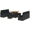 Image de Vidaxl ensemble de canapé de jardin avec coussin 9 pcs noir polyrotin