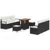 Image de Vidaxl ensemble de canapé de jardin avec coussin 9 pcs noir polyrotin