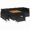 Image de Vidaxl ensemble de canapé de jardin avec coussin 9 pcs noir poly rotin