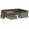 Image de Vidaxl ensemble de canapé de jardin avec coussin 12 pcs gris polyrotin