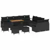 Image de Vidaxl ensemble de canapé de jardin avec coussin 14 pcs noir polyrotin