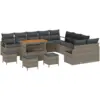 Image de Vidaxl ensemble de canapé de jardin 14 pièces avec coussins gris rotin synthétique acacia